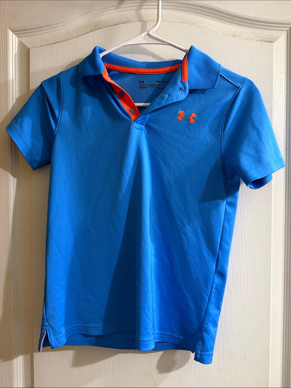 Under Armour Boys Bright Blue Polo with Orange Trim